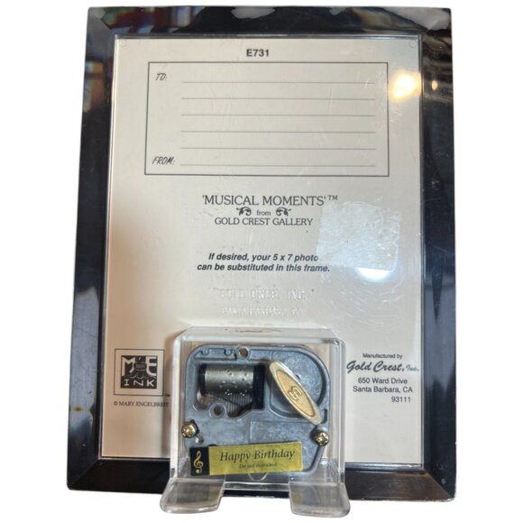 Vtg 1980s MARY ENGELBREIT Acrylic MUSICAL Picture Frame w Happy Birthday Card - Picture 5 of 16